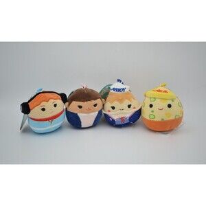 Lot of 4 Squishmallows - Stranger Things: Pizza, Eleven,  Butterscotch,  and Max